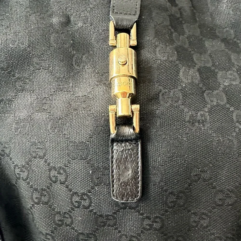 Gucci Black Jackie Hobo with Gold Piston lock